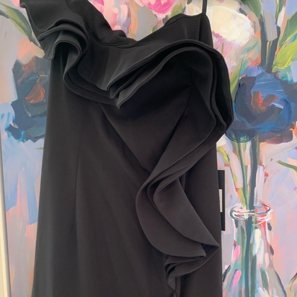 Black strapless ruffle gown - Picture 2 of 3